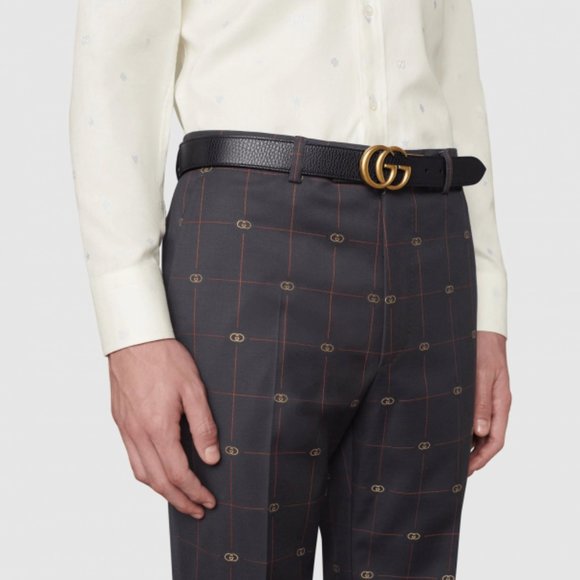 Gucci Unisex Reversible Double GG Black Leather Belt Black To Brown Size 26 - Picture 3 of 11